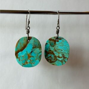 Handmade Navajo Turquoise Drop Earrings